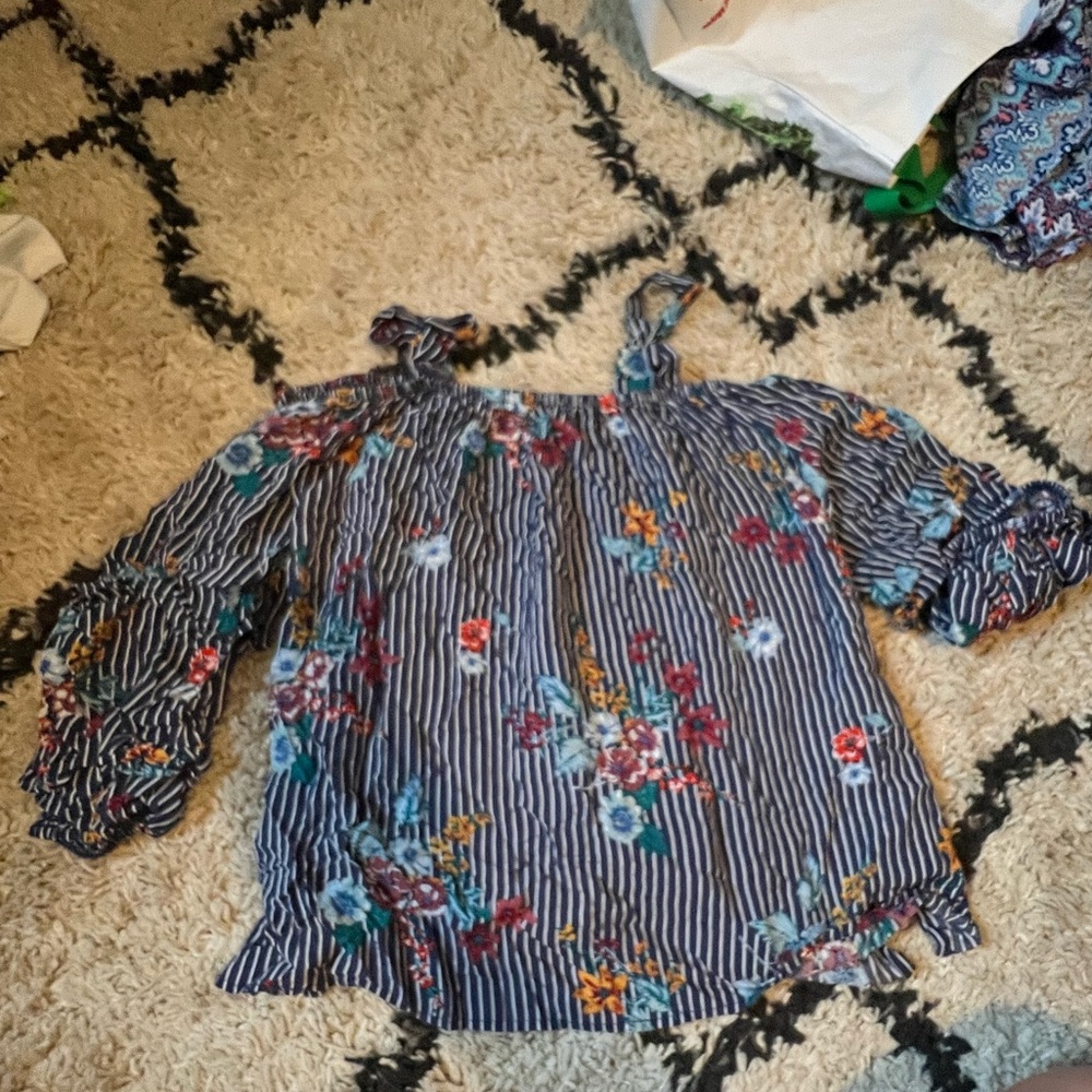 floral striped shirt